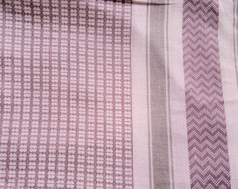 Lavender Yarn Dyed  Woven Fabric with Chevron Border on Both Sides sold by Yard