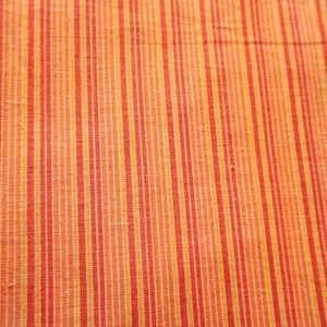 Peach Yarn Dyed Striped Cotton Fabric Hand woven fabric, Handloom fabric by the yard