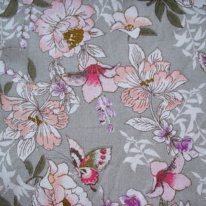 56&quot; Wide Floral Print Cotton Canvas Fabric Sold by Yard