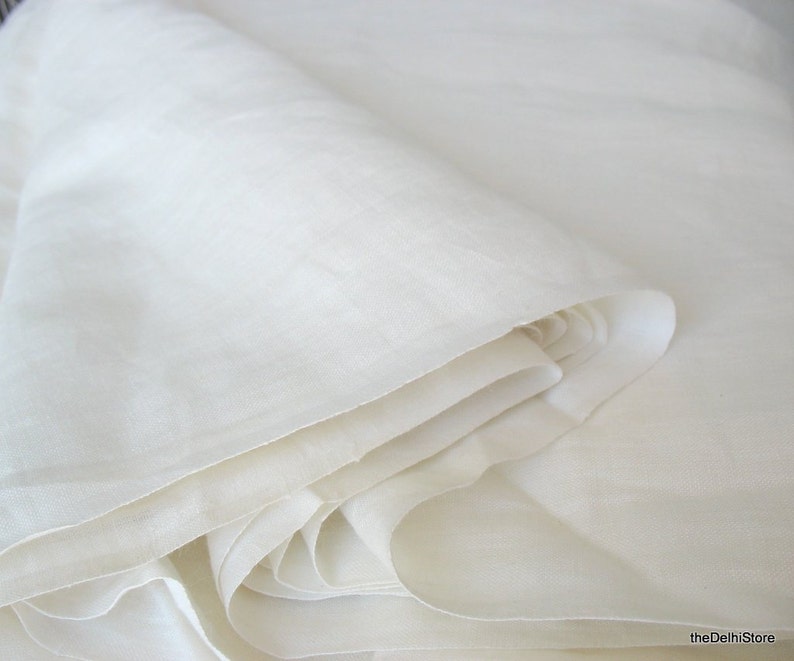 Off White / Creamy White Linen Fabric Yardage / Extra Wide | Etsy