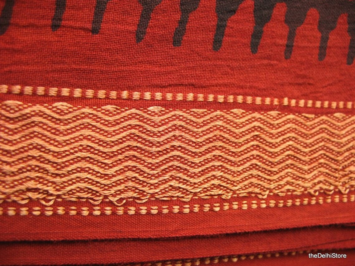 Vegetable Dye Soft Hand Loom Cotton Fabric With Double Side Etsy