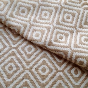 51&quot; wide Cotton and Jute Beige Brown Woven Upholstery Rug Bags Pillows Fabric Woven Fabric Natutal Home Decorating Fabric Sold by Yard