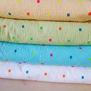 Printed Seer Sucker Fabric Sold by Yard