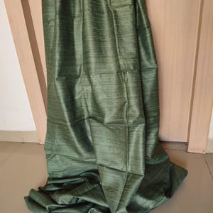 Green Textured Indian Handloom Wild Silk by Yard