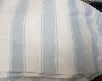 Yarn Dyed Woven textured Dusty blue and off white Cotton Fabric for Apparel Or light Home Furnishing Sold by yard