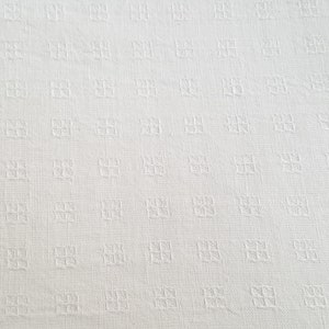 White self patterned Cotton Fabric Sold by the Yard