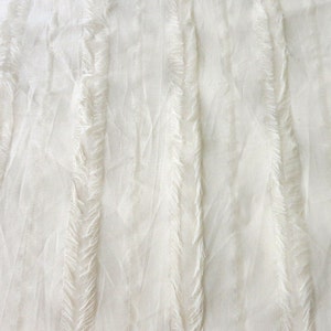 Semi Sheer Fringed Stripes Cotton Fabric Sold by Yard