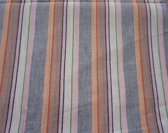 Yarn dyed woven cotton stripes fabric in pastel colours sold by yard