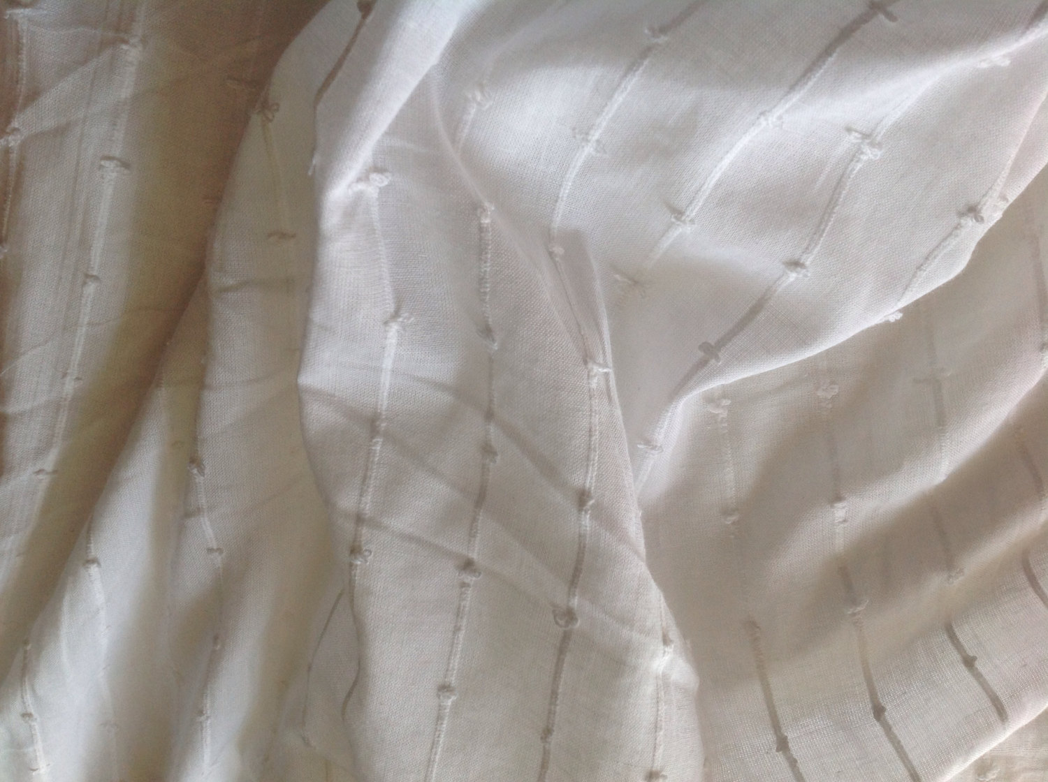 Plain White Textured Cotton Voile Fabric by Yard Etsy