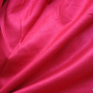 Tussar Silk and Cotton Blend Luxurious Fuchsia Fabric Sold by Yard