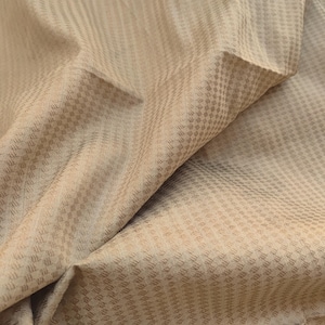 Geometric Pattern Beige and dull gold Pure Silk Brocade Fabric Sold by Yard