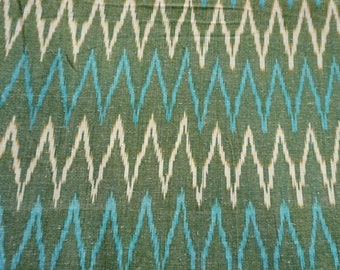 Chevron patroon groene ikat stof garen geverfd handweefgetouw katoen drapy stof in verkocht op maat gesneden