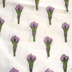 Floral Block Print Indischer Baumwolle Kleiderstoff Meterware