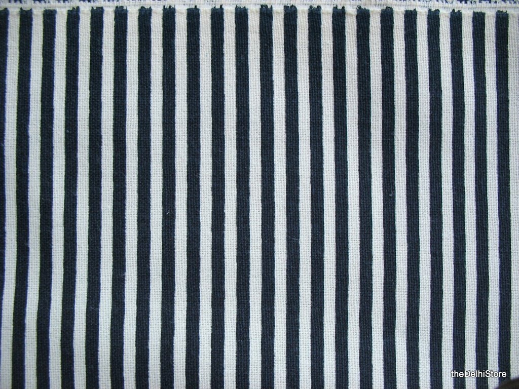 Black and White Stripes Print / Striped Cotton Canvas Fabric Etsy