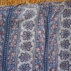 3 Yards Striped Floral Print Cotton Voile Dress Fabric