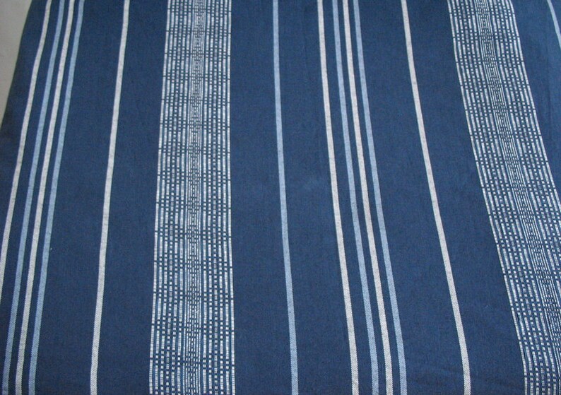 60 Wide Woven Cotton Dobby Fabric in navy and White by Etsy