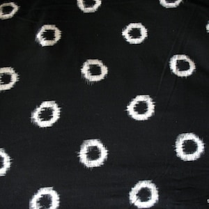 Black and White Yarn Dyed Close Knit Cotton Double  Ikat  Fabric Sold by Yard
