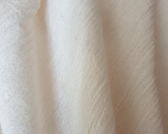 Creamy Cotton Crepe Dyeable Fabric - Stretchable  Cotton Fabric