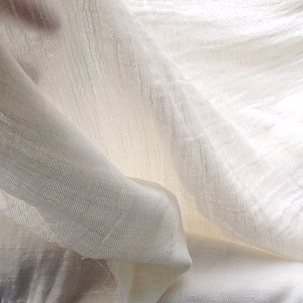 57" Wide Creamy White Cotton Slub Double Gauze Fabric Yardage for apparel baby swaddle blanket