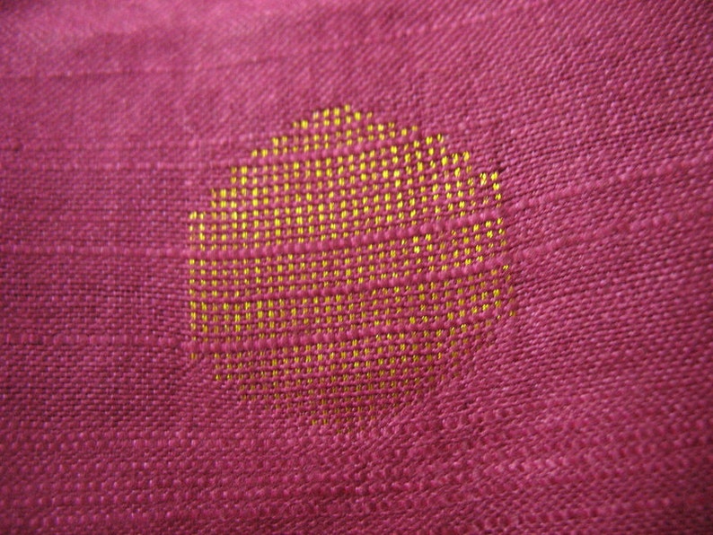 Cotton Tussar Silk Blend Fabric in Magenta and Gold by Yard Etsy