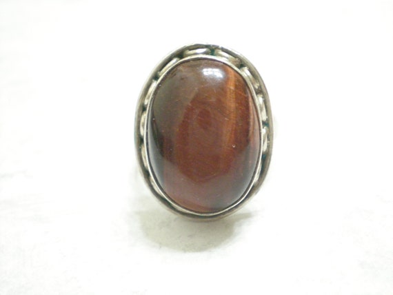 Red tiger's eye statement ring, sterling silver a… - image 3