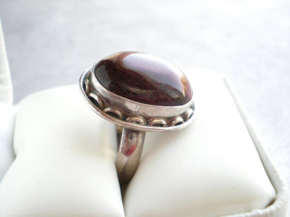 Red tiger's eye statement ring, sterling silver a… - image 8