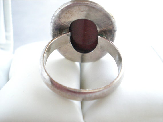 Red tiger's eye statement ring, sterling silver a… - image 5