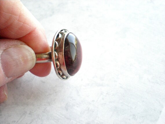 Red tiger's eye statement ring, sterling silver a… - image 7