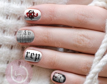 Reputation Nail Decal, Nail Design, Nails, Press On Nail Decal, Nail Design, Nail Art, Fingernail Decal