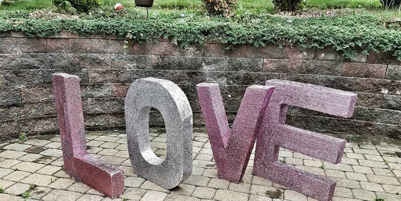 Wedding table decor wedding reception large block letters
