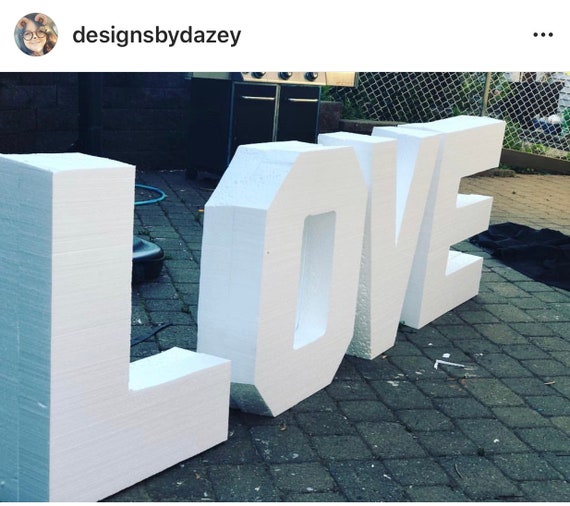 Foam Letters Styrofoam Block Letters Wedding Table Candy Etsy