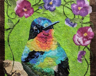 Sebastian St. Germaine - Hummingbird Art Quilt