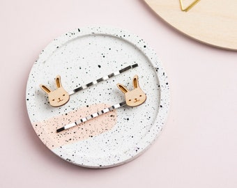 Laser Cut Wooden Bunny Rabbit Hair Grips