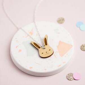 Wooden Bunny Rabbit Necklace for Animal Lovers Wooden Animal Jewellery Gifts Easter Bunny Rabbit Jewelry for Easter Basket Stuffers image 8