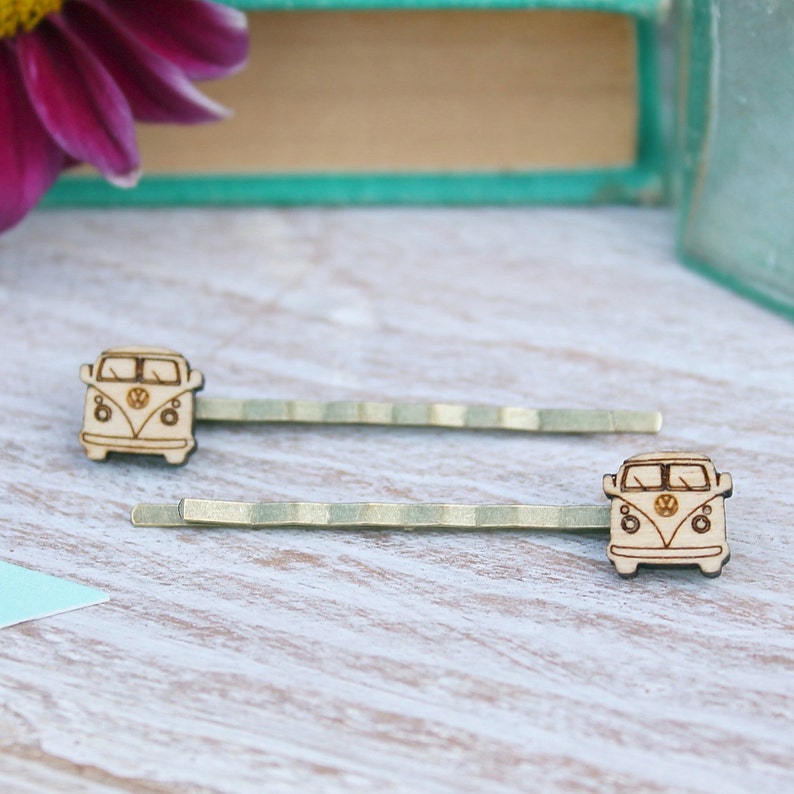 Laser Cut Wooden Camper Van Hair Grips Etsy