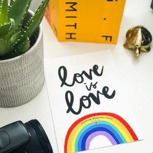 Personalised Love is Love Valentine's Day Giclee Art Print, Rainbow Love Couples Print, Anniversary Special Date Couples Print, A5/A4/A3 image 7