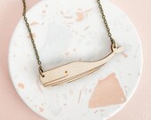 Laser Cut Wooden Sperm Whale Necklace