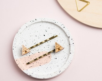 Laser Cut Wooden Teepee Hair Slides