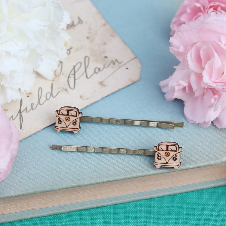 Laser Cut Wooden Camper Van Hair Grips Etsy