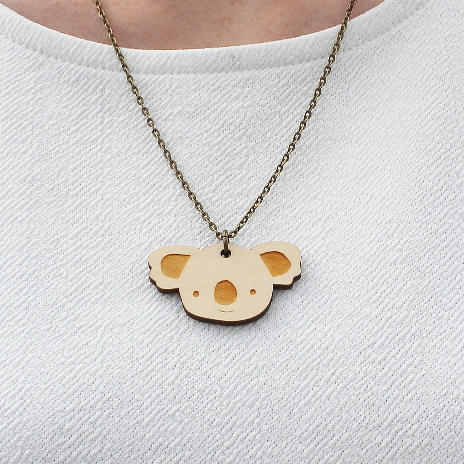 Laser Cut Wooden Koala Necklace Etsy