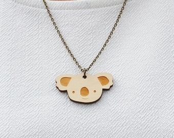 Laser Cut Wooden Koala Necklace