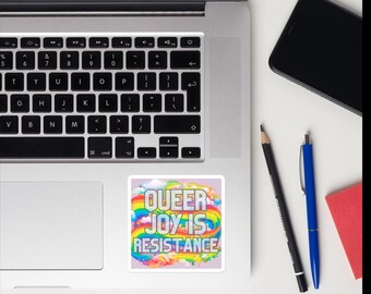 Queer Joy Is Resistance - LGBTQ+ Pride Bubble-free stickers