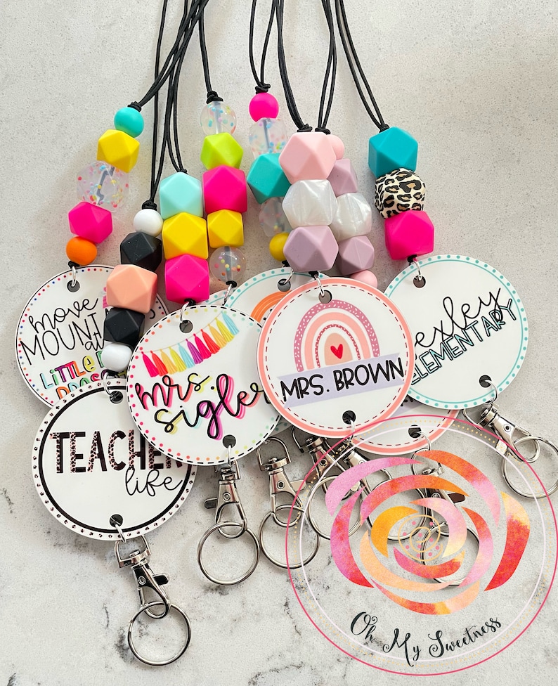 Teacher Lanyard Teacher Gift Custom Badge Lanyard Etsy