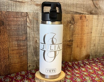 26oz Customized YETI Bottle w/ Straw Cap, 26oz Personalized Travel Bottle, Engraved YETI Cups, Custom Drinkware, Engraved, Insulated Bottle