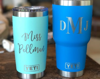 10oz, 12oz, 14oz, 16oz, 18oz, 20oz, 26oz, 30oz, 36oz, 64oz & Gallon Jugs, Custom Engraved YETI, Insulated Tumblers, Personalized Drinkware