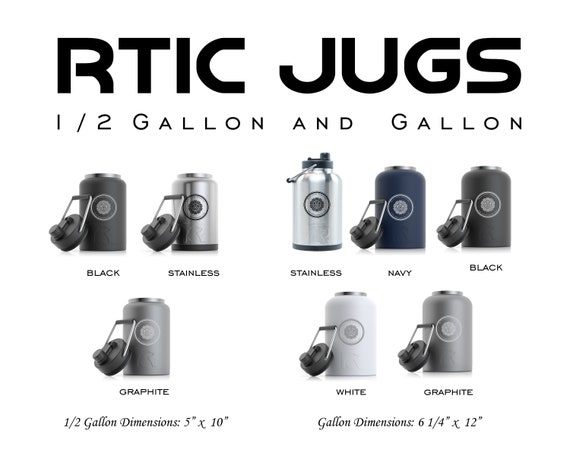 RTIC Half Gallon Jug 64oz Water Jug Custom Engraved Laser