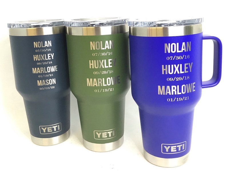 30oz Custom Engraved YETI Travel Mug W/ Handle & New Etsy