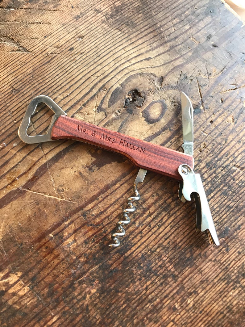 Personalized Rosewood Wine Bottle Opener Wedding Favors Etsy