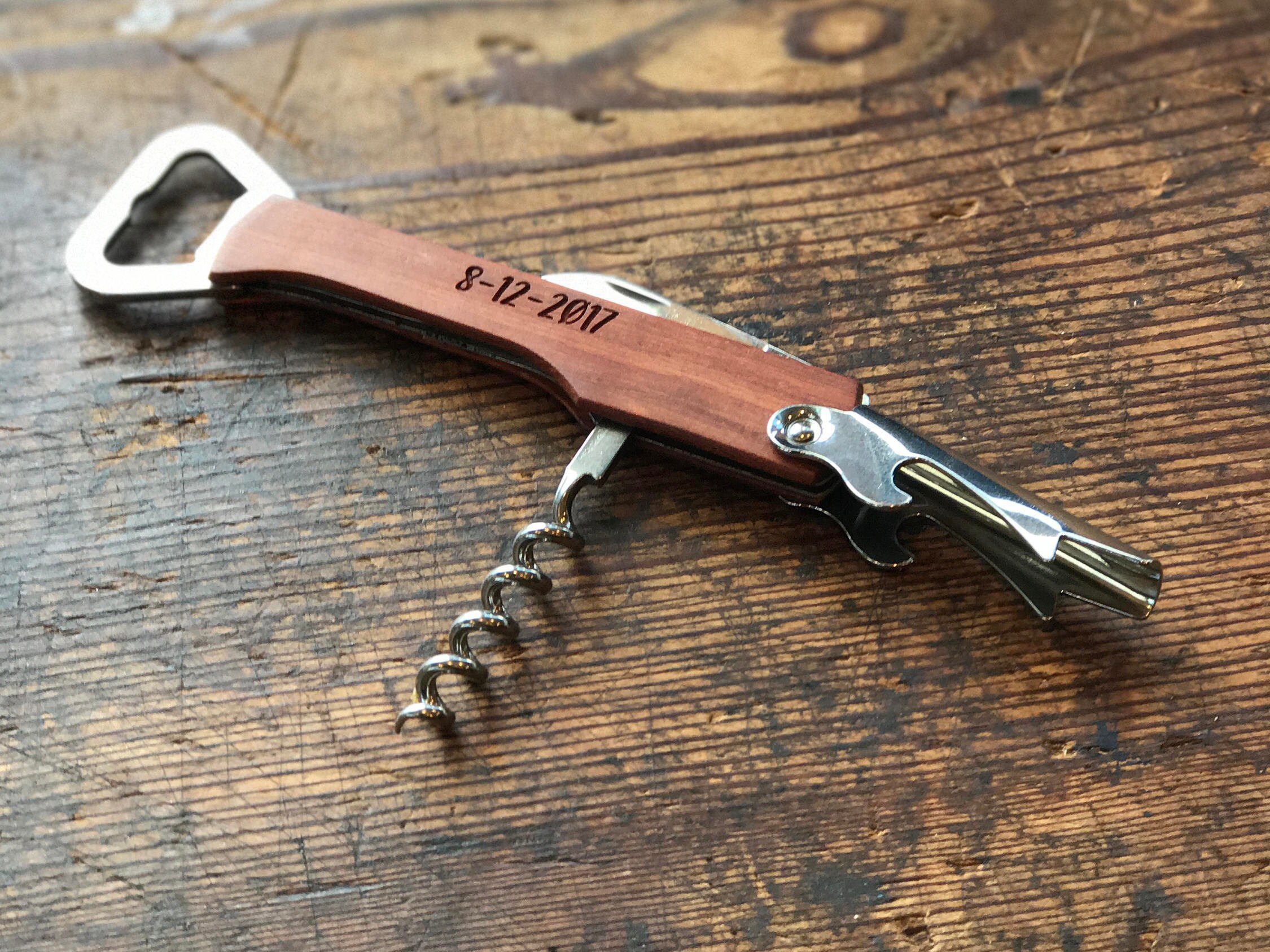 Personalized Rosewood Wine Bottle Opener Wedding Favors Etsy