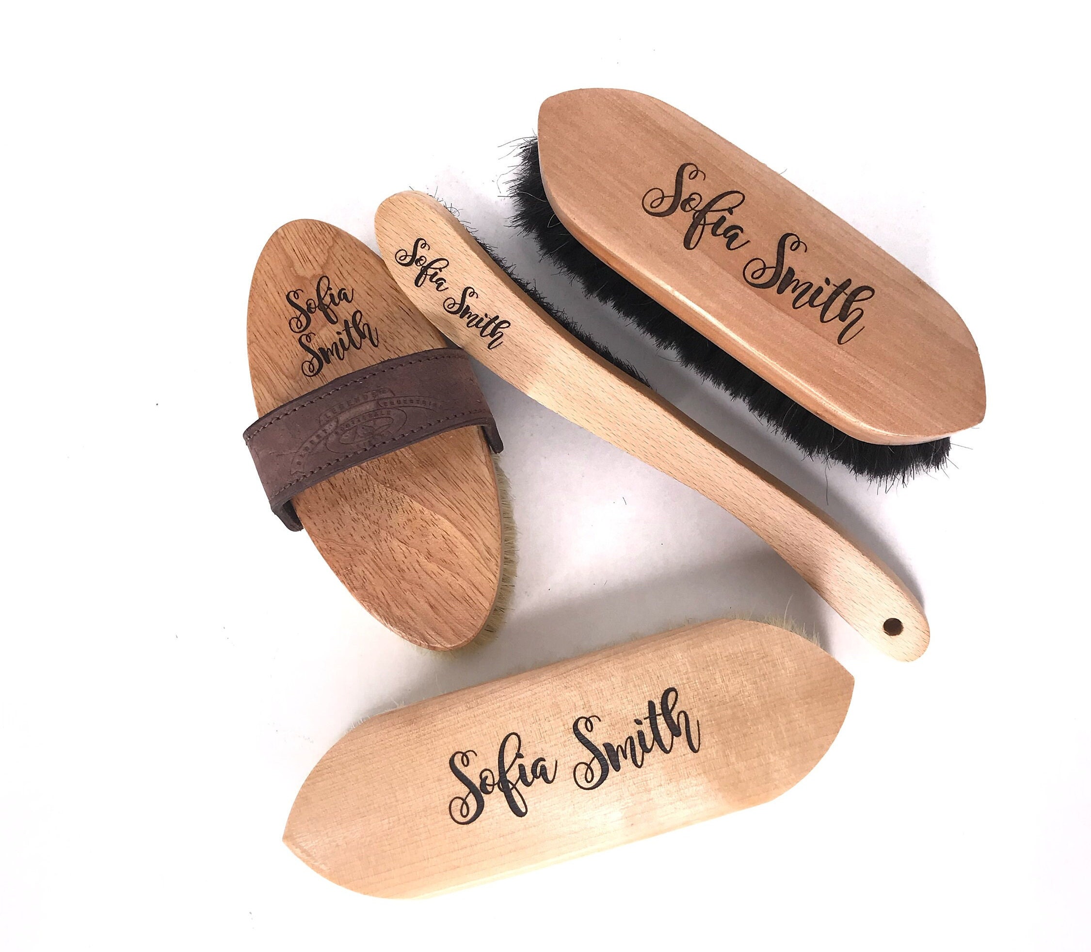 Personalized Equestrian Horse Brush Set (2, 3, 4 or 5 Brush Sets